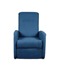 Poltrona massaggiante "siena" tessuto blu con recliner elettrico, 75x93x105 cm